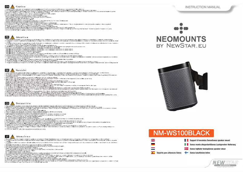 Imagen de la primera página del manual del dispositivo NM-WS100