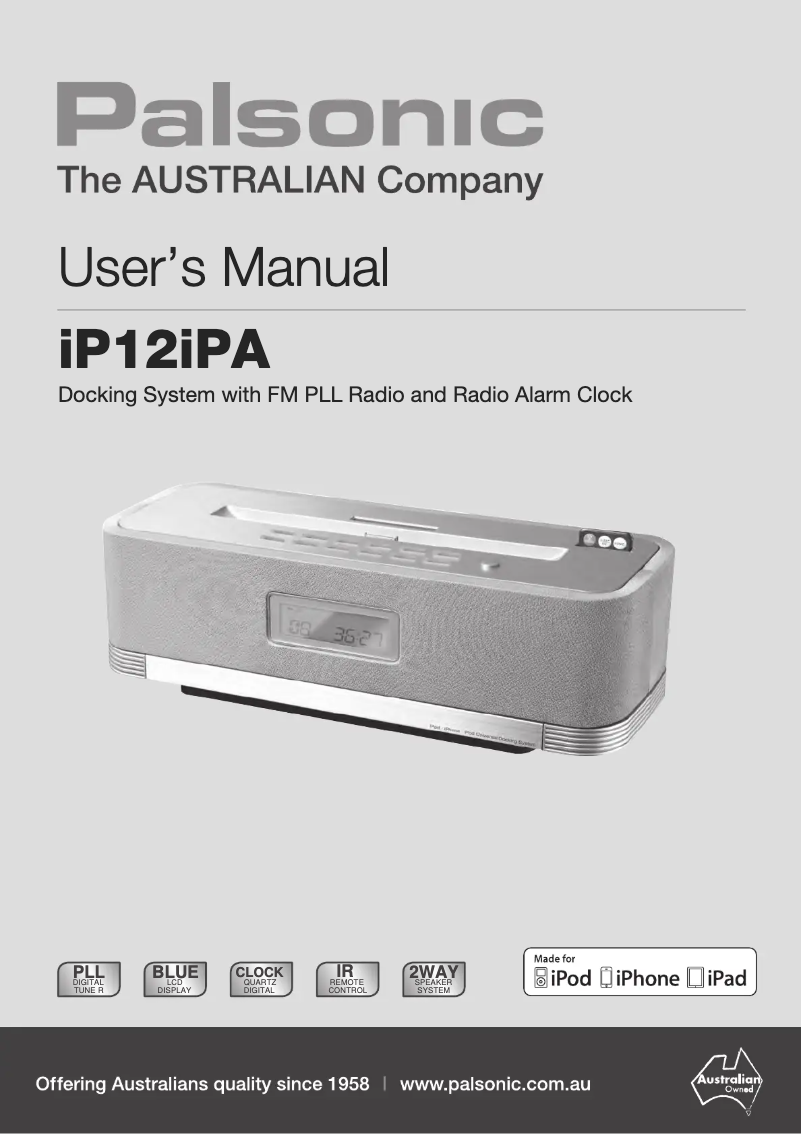 Imagen de la primera página del manual del dispositivo iP12iPA