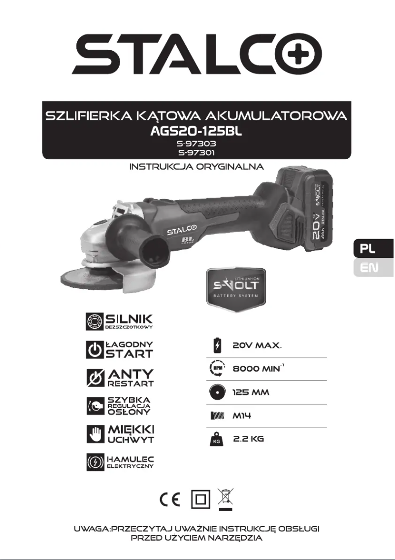 Página 1 del manual Manual de usuario Stalco AGS20-125BL