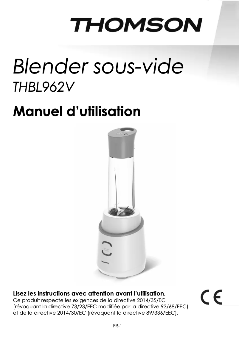 Imagen de la primera página del manual del dispositivo THBL962V