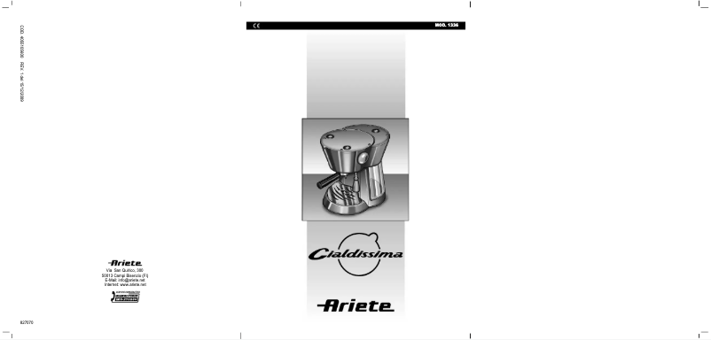 Página 1 del manual Manual de usuario Ariete Coffee break 1336