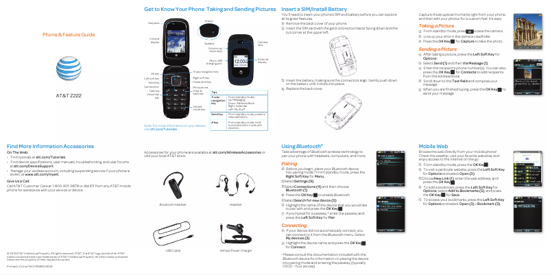Imagen de la primera página del manual del dispositivo Z222