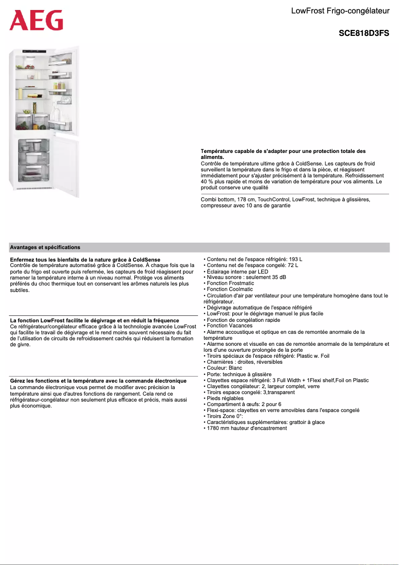 Imagen de la primera página del manual del dispositivo SCE818D3FS