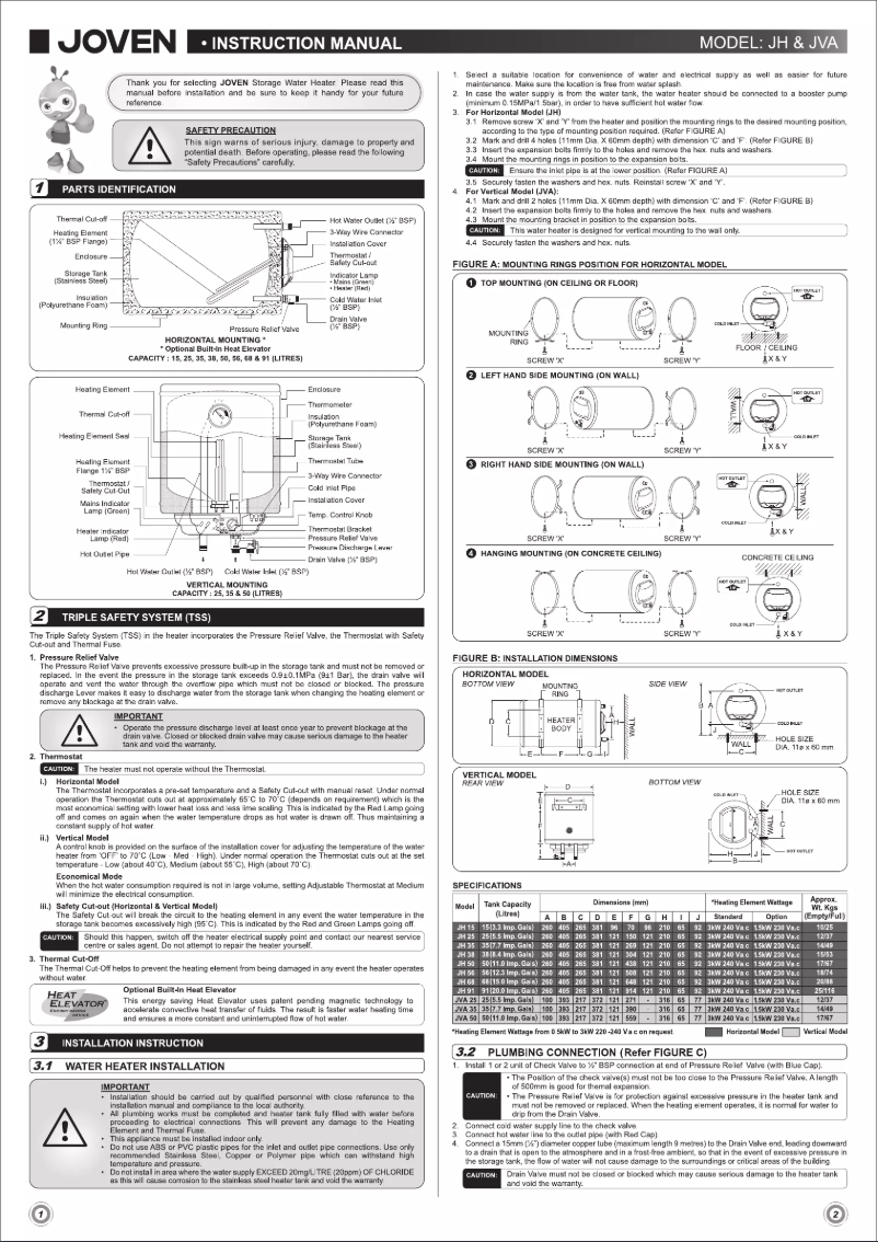 Página 1 del manual Manual de usuario Joven JH 15