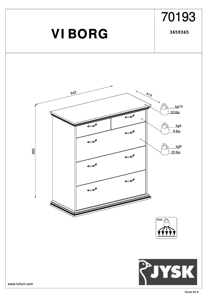 Página nº 1 - Manual de usuario JYSK Viborg (95x100x42)
