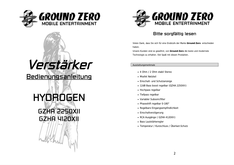 Imagen de la primera página del manual del dispositivo GZHA 2250 X