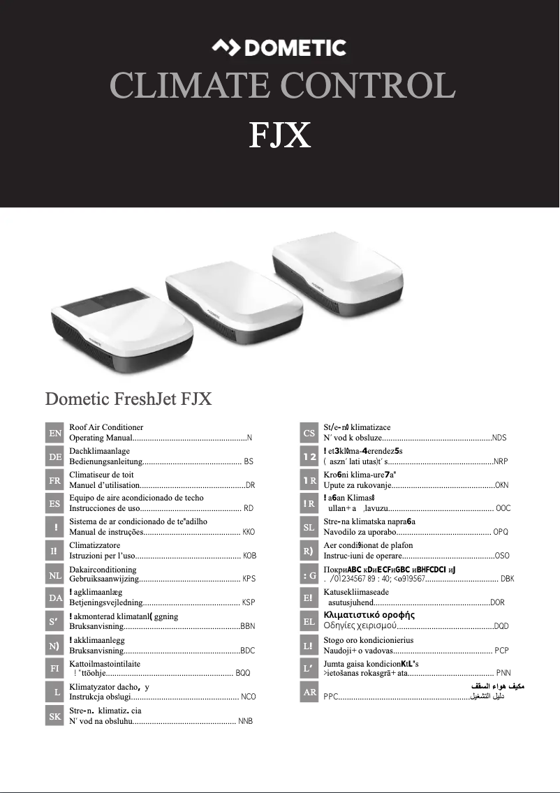Imagen de la primera página del manual del dispositivo FreshJet FJX4 1500M