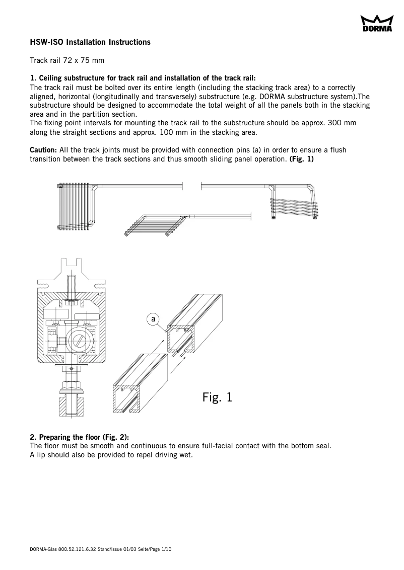 Página nº 1 - Manual de usuario Dormakaba HSW-ISO