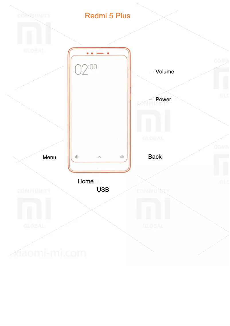 Imagen de la primera página del manual del dispositivo Redmi 5 Plus