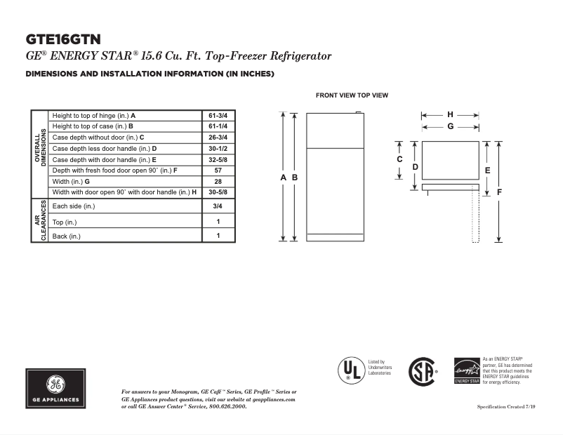Imagen de la primera página del manual del dispositivo GTE16GTNLWW