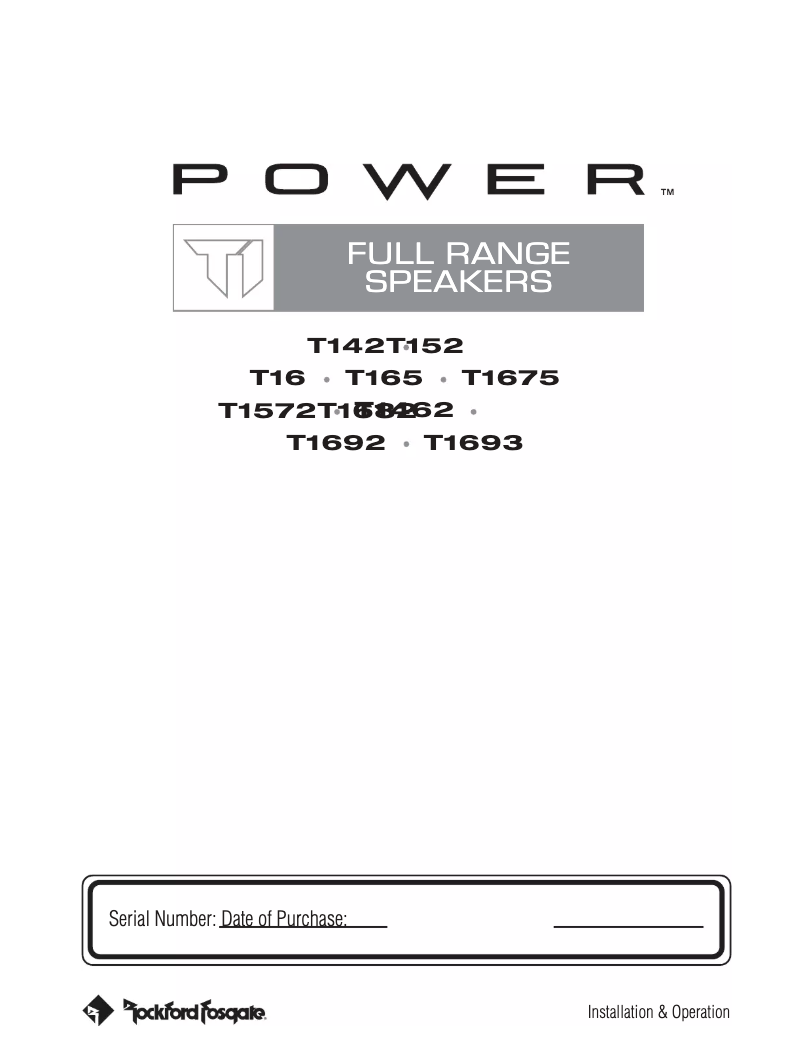 Página 1 del manual Manual de usuario Rockford Fosgate T1682