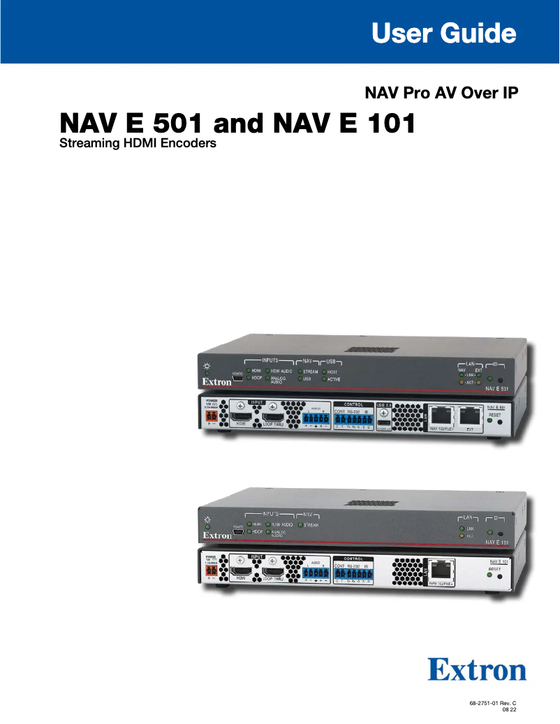 Página 1 del manual Manual de usuario Extron NAV E 501