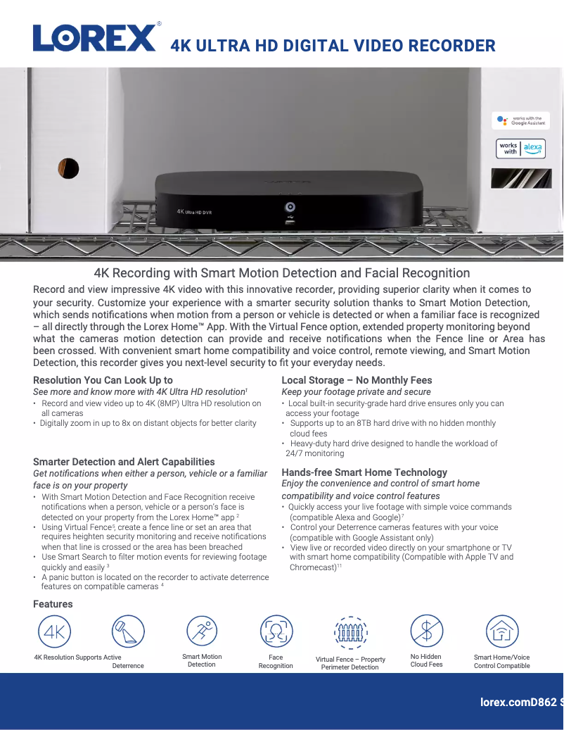 Página nº 1 - Ficha técnica Lorex C882DA-Zii