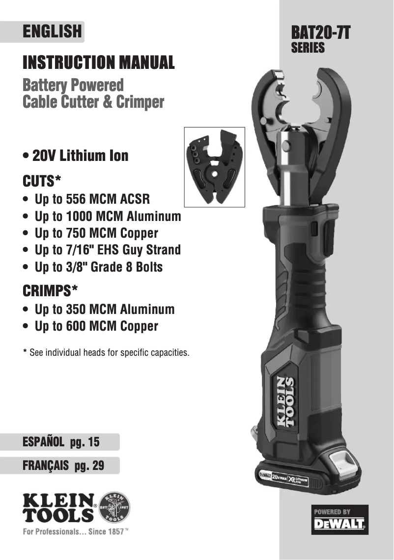 Imagen de la primera página del manual del dispositivo BAT20-7T