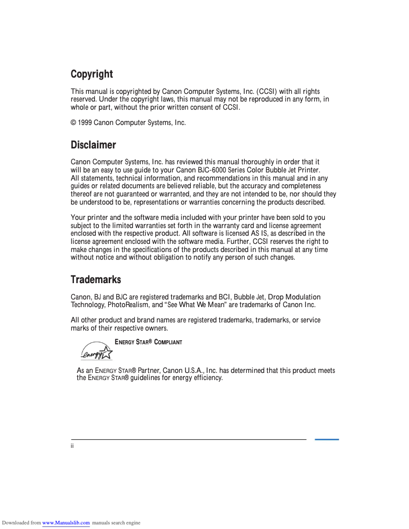 Página 1 del manual Manual de usuario Canon BJC-6000