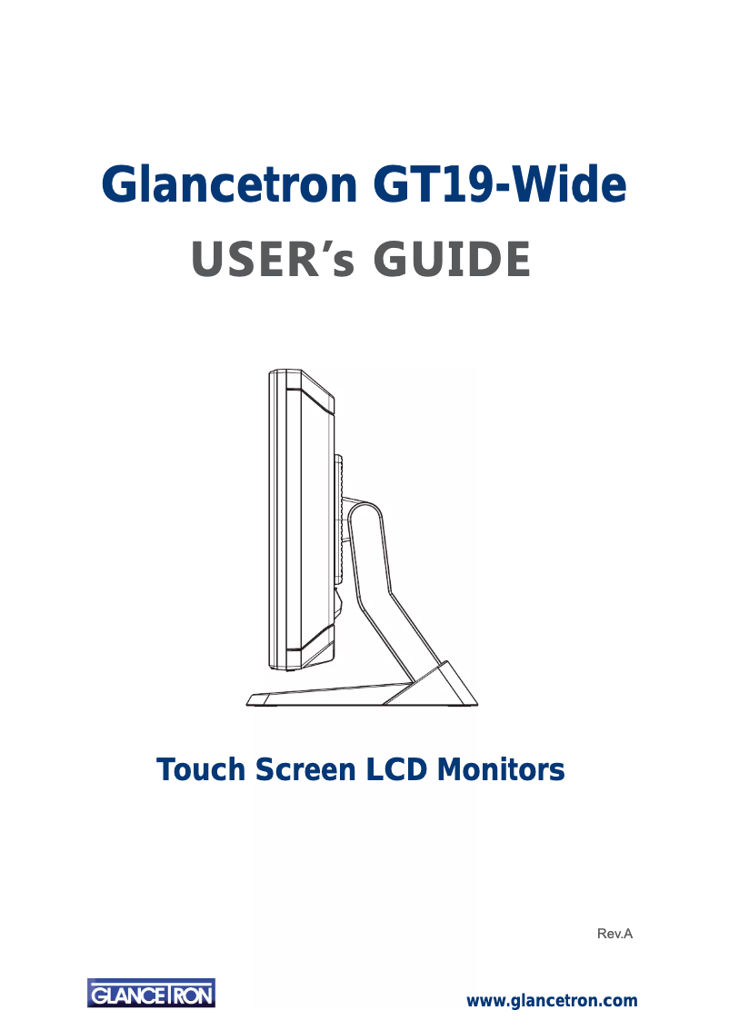 Página nº 1 - Manual de usuario Glancetron GT19wide