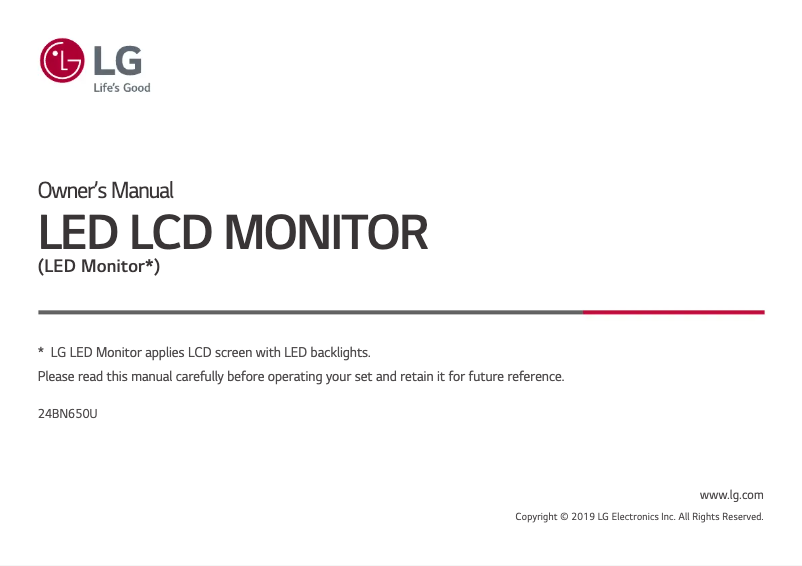 Página nº 1 - Manual de usuario LG 24BN650U