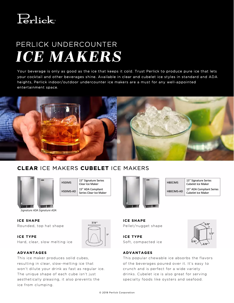 Página 1 del manual Folleto Perlick Signature Series H50IMW