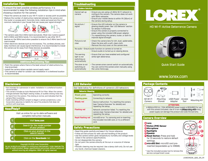 Imagen de la primera página del manual del dispositivo LNWCM23X