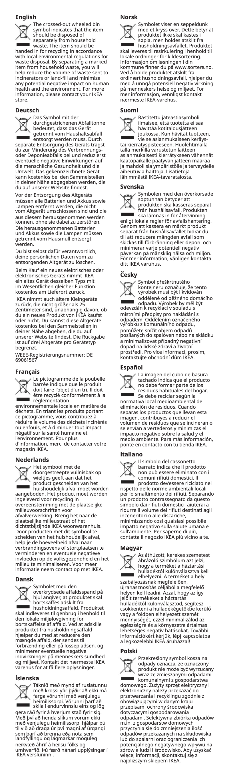 Página 1 del manual Manual de usuario Ikea SOLHETTA 504.987.85