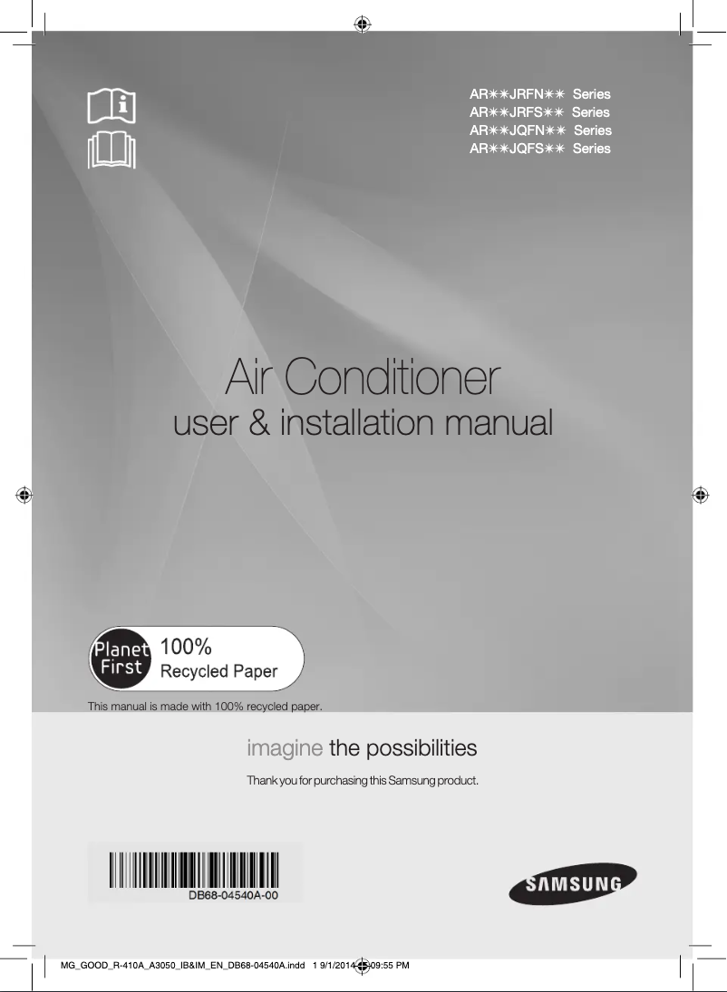 Imagen de la primera página del manual del dispositivo AR18JQFNBWKNMG