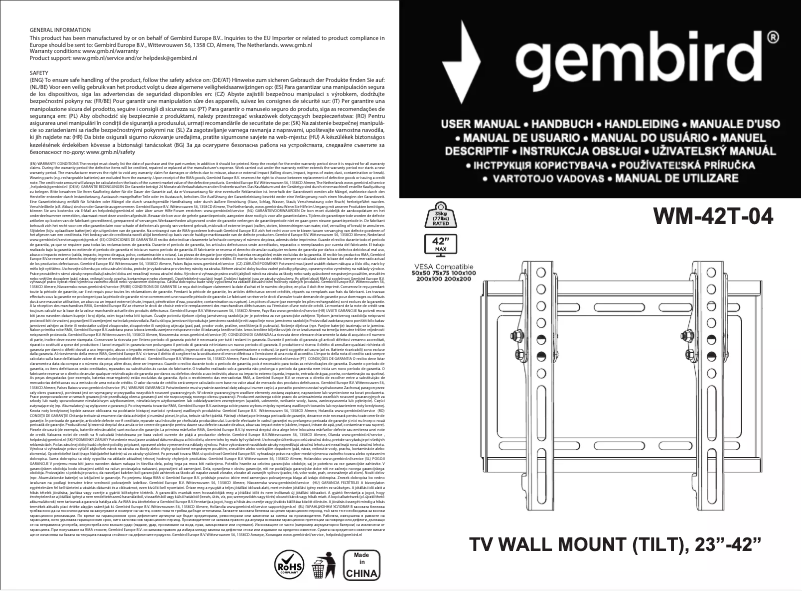 Imagen de la primera página del manual del dispositivo WM-42T-04
