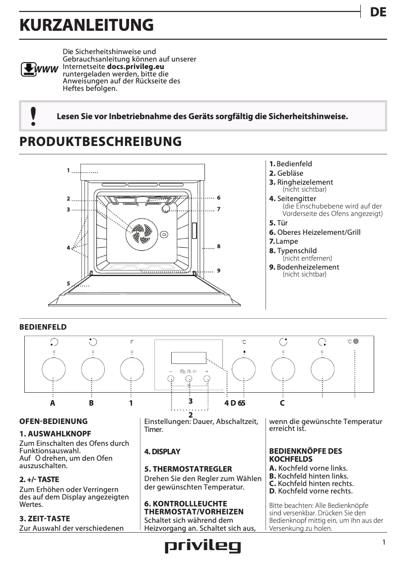 Página 1 del manual Manual de uso y mantenimiento Privileg PHVR6 OH5V1 IN