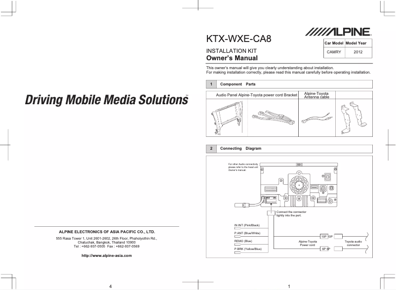 Imagen de la primera página del manual del dispositivo KTX-WXE-CA8