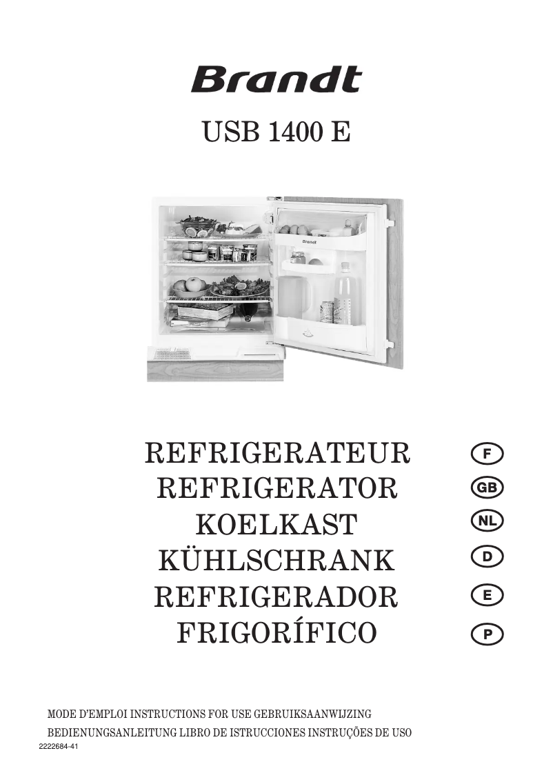 Página nº 1 - Manual de usuario Brandt USB1400E