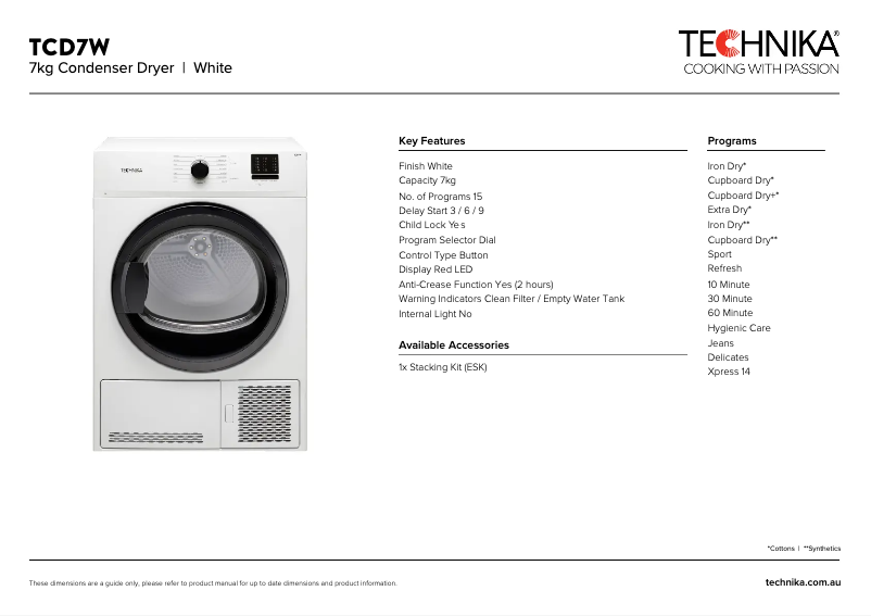 Imagen de la primera página del manual del dispositivo TCD7W