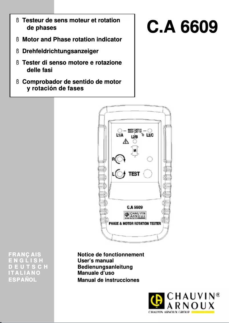 Imagen de la primera página del manual del dispositivo C.A 6609