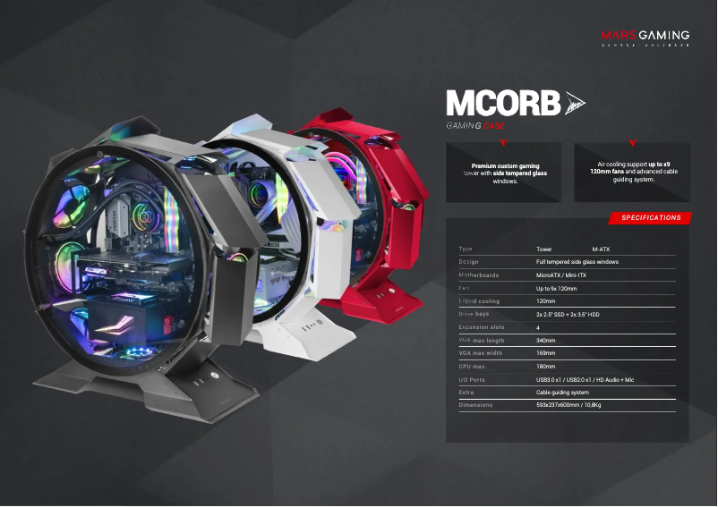 Página 1 del manual Ficha técnica Mars Gaming MCORB