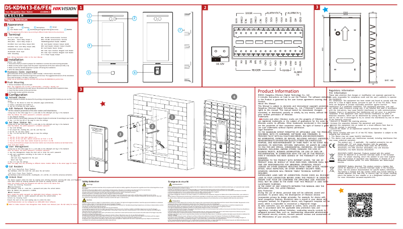 Imagen de la primera página del manual del dispositivo DS-KD9613-E6