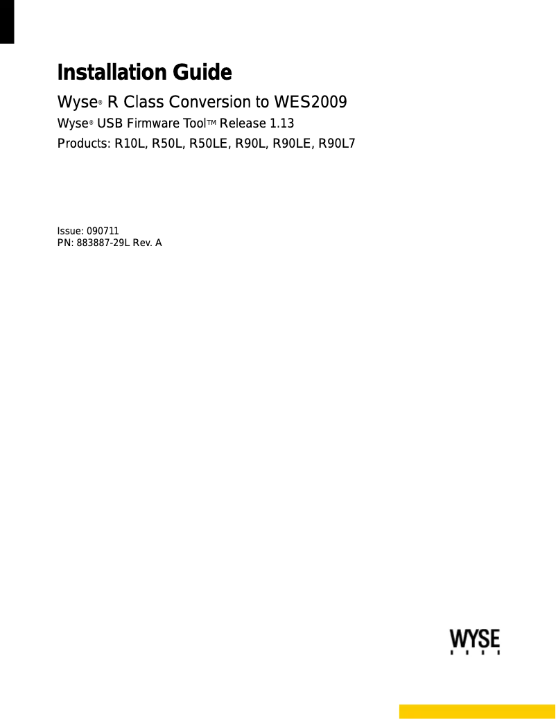 Imagen de la primera página del manual del dispositivo R class WES2009