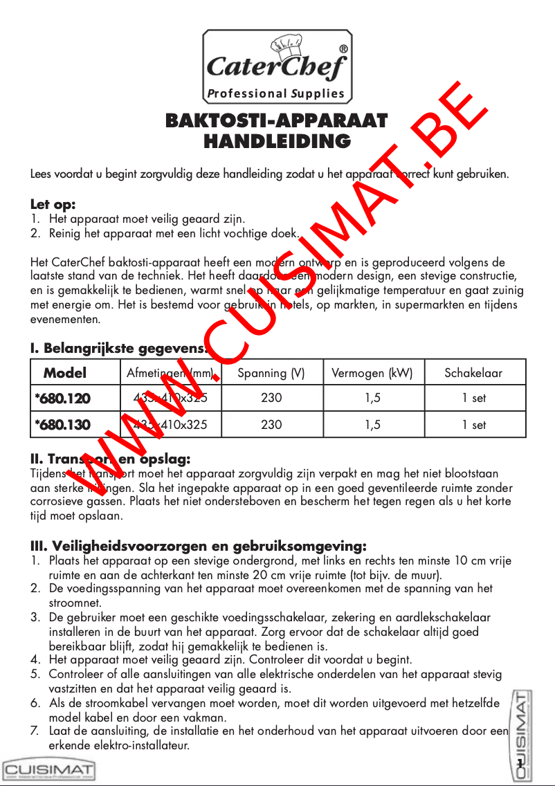 Página nº 1 - Manual de usuario CaterChef 680.130