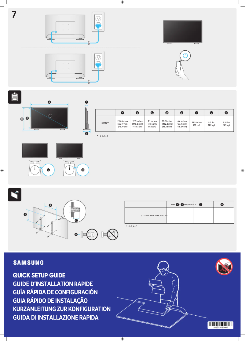 Imagen de la primera página del manual del dispositivo UA32T4202AK