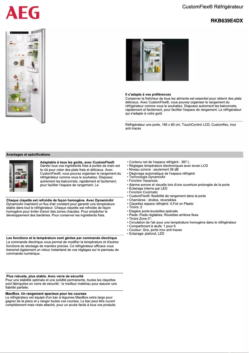 Página nº 1 - Ficha técnica AEG RKB639E4DX