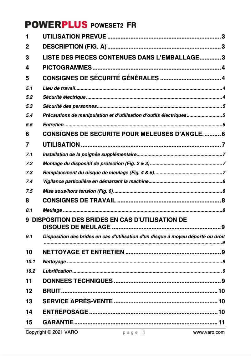 Imagen de la primera página del manual del dispositivo POWESET2