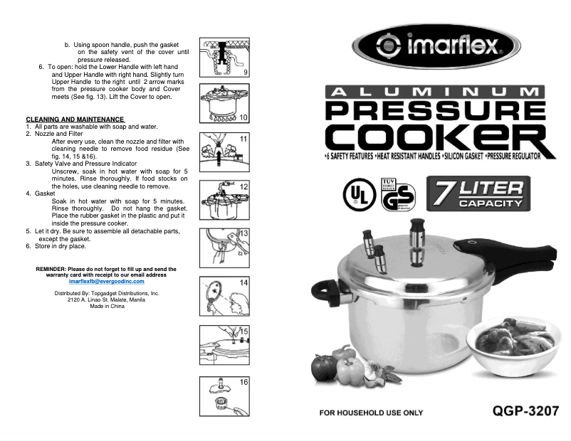 Página nº 1 - Manual de usuario Imarflex QGP-3207