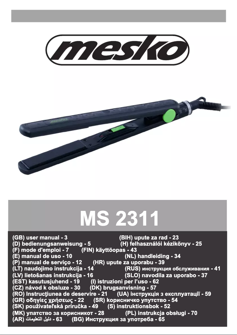 Página 1 del manual Manual de usuario Mesko MS 2311