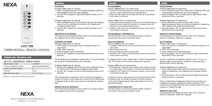 Imagen de la primera página del manual del dispositivo LYCT-705