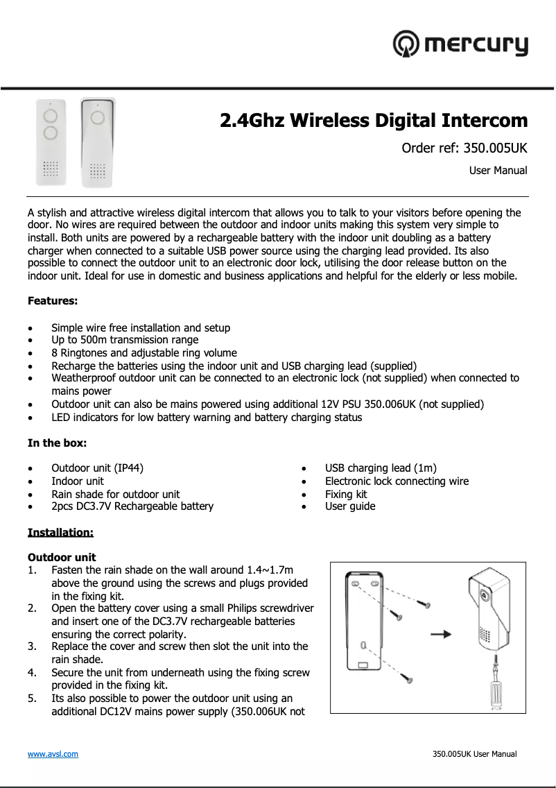 Imagen de la primera página del manual del dispositivo 2WDP064