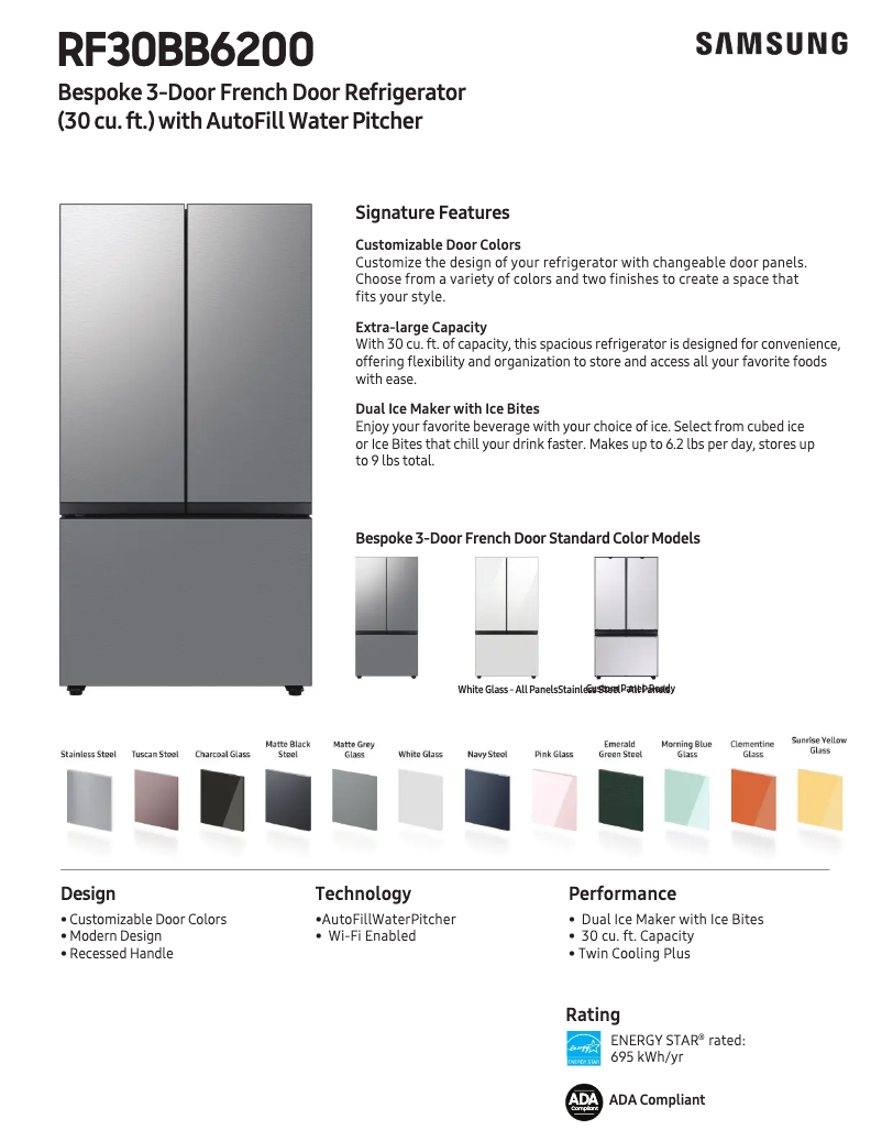 Imagen de la primera página del manual del dispositivo RF30BB6200AP