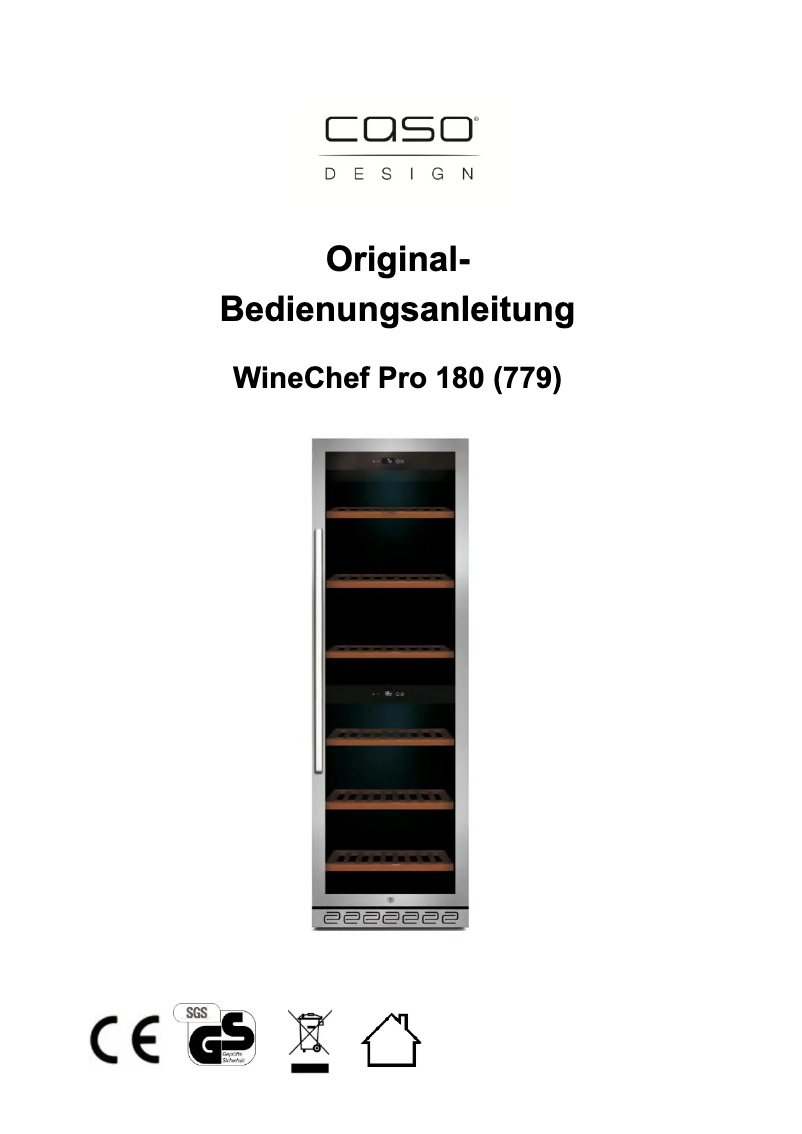 Imagen de la primera página del manual del dispositivo WineChef Pro 180