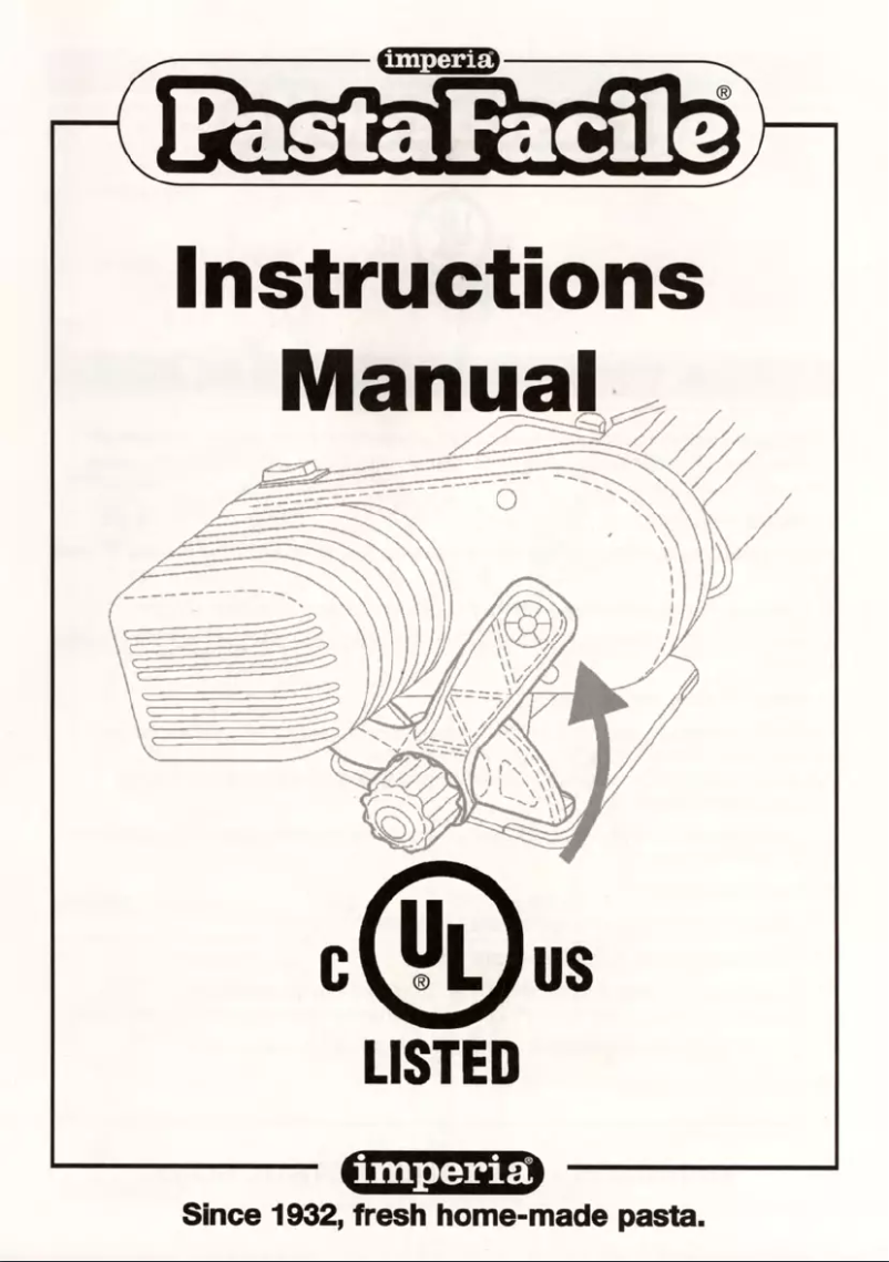 Imagen de la primera página del manual del dispositivo PastaFacile