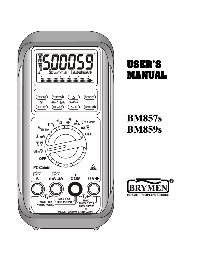 Página 1 del manual Manual de usuario Brymen BM859s