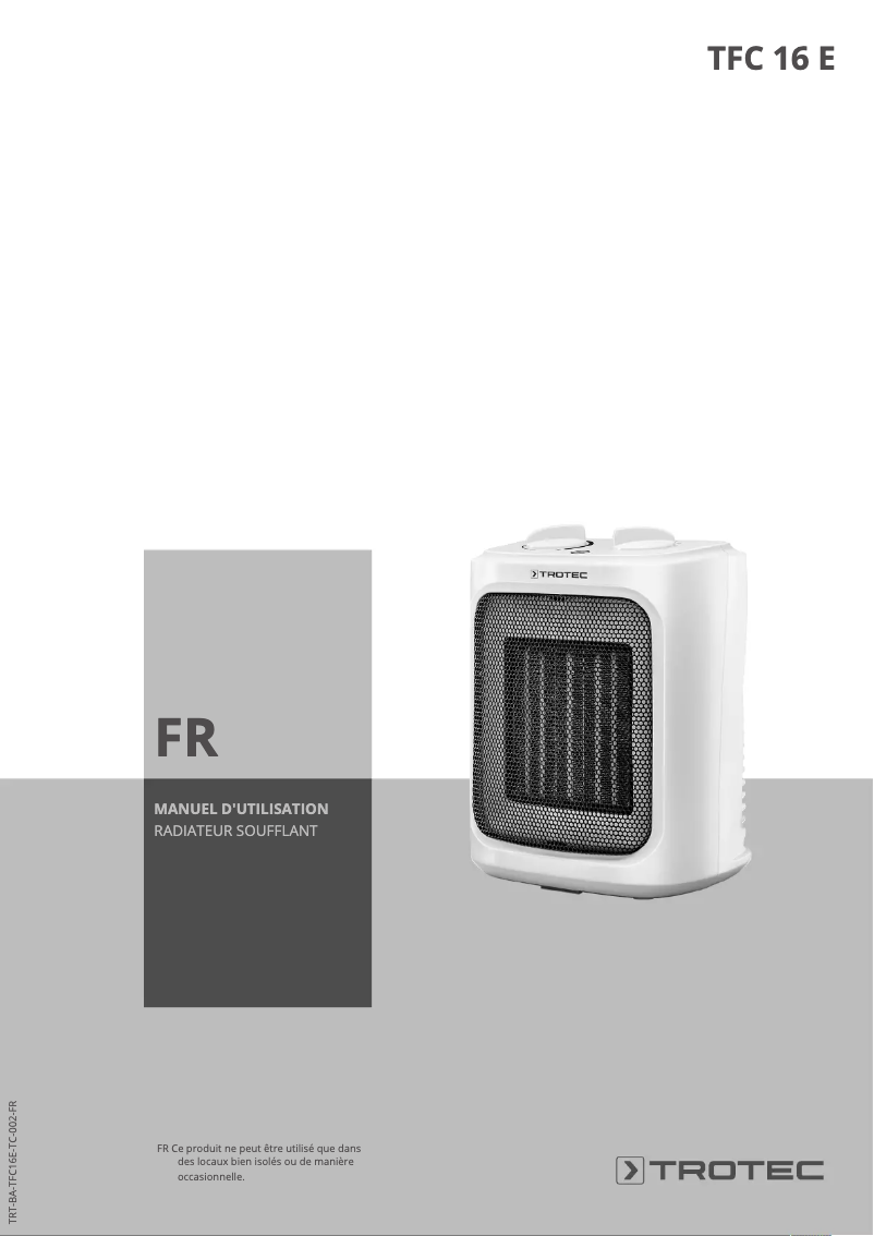 Página 1 del manual Manual de usuario Trotec TFC 16 E