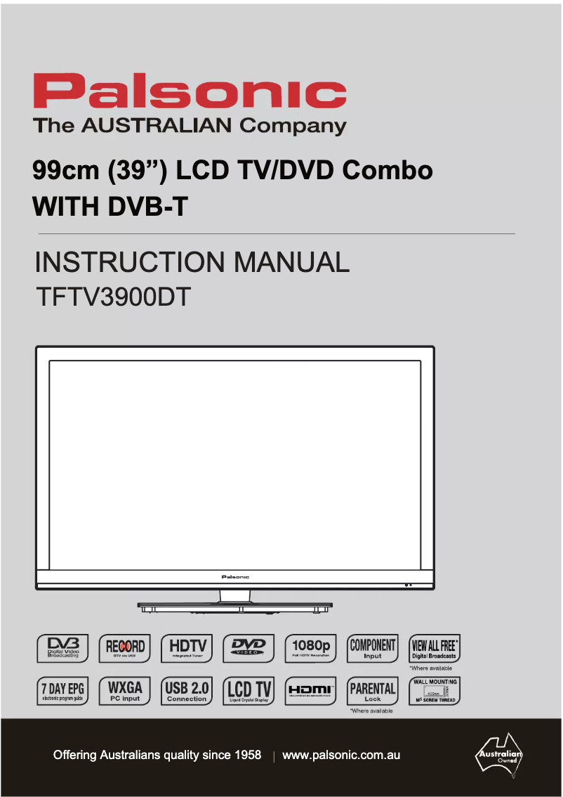 Página nº 1 - Manual de usuario Palsonic TFTV3900DT