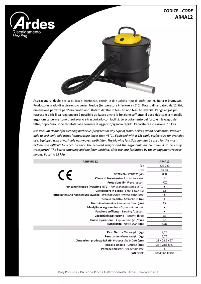 Imagen de la primera página del manual del dispositivo AR4A12