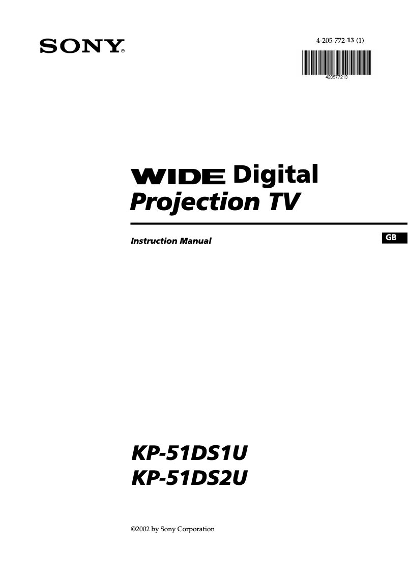Imagen de la primera página del manual del dispositivo KP-51DS2U